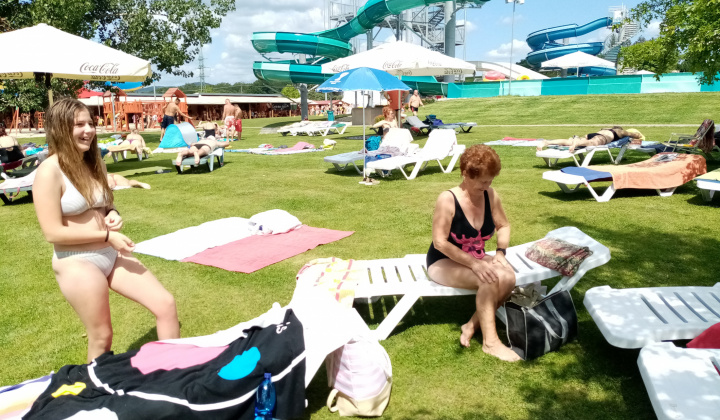 Kúpanie na termálnom kúpalisku Dolná Strehová august 2021