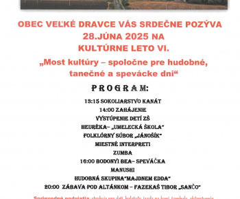 Aktuality / Pozvánka : Kultúrne leto VI.,   Most kultúry - spoločne pre hudobné, tanečné a spevácke dni  - foto