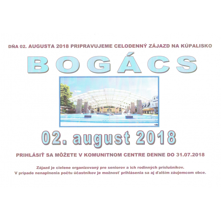 ZÁJAZD - BOGÁCS